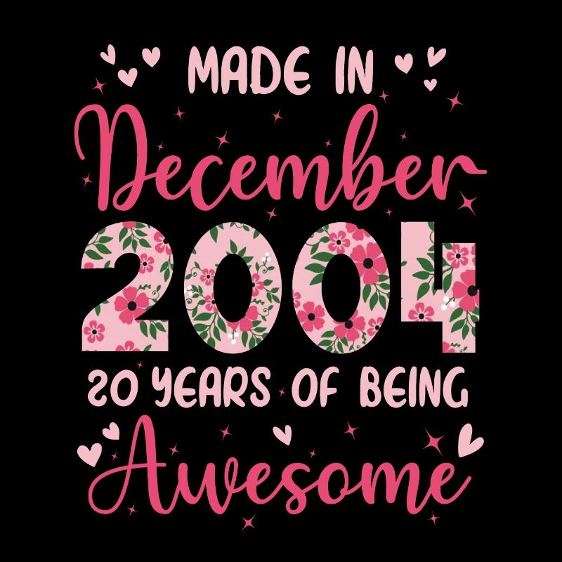 Décembre 2004 Anniversaire 20 Ans Pour filles