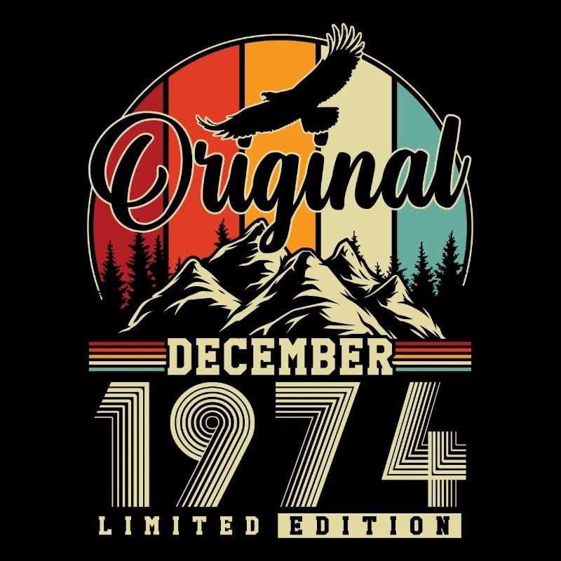 Original Décembre 1974 Vintage Anniversaire