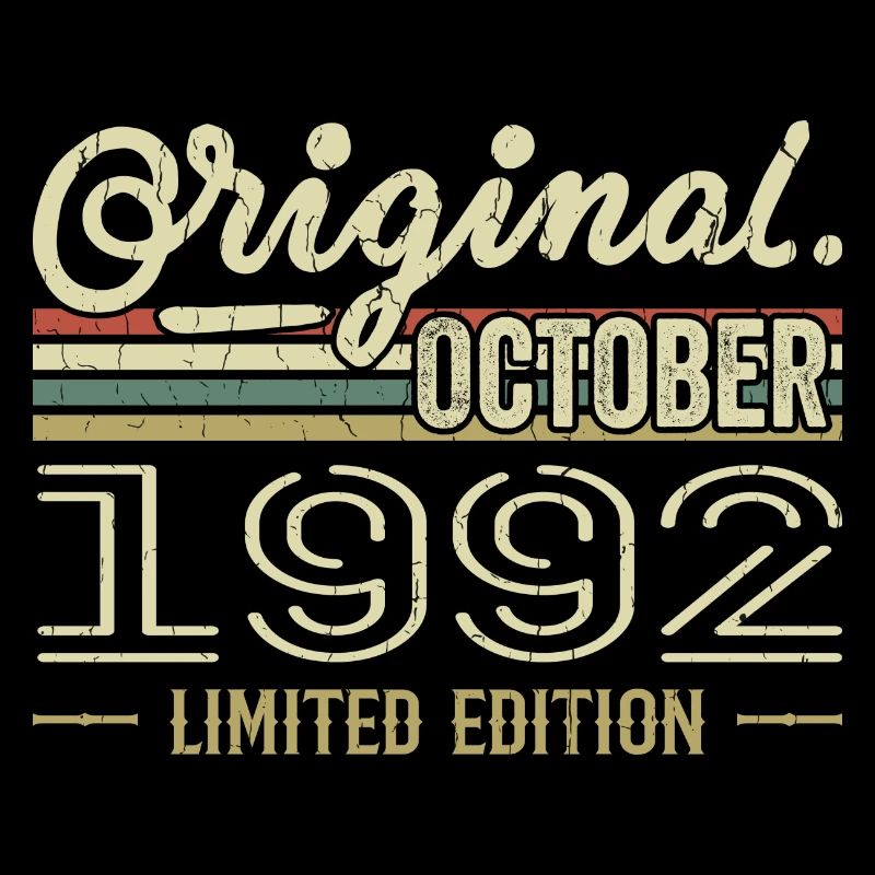 Né en Octobre 1992 Rétro Anniversaire Octobre 1992
