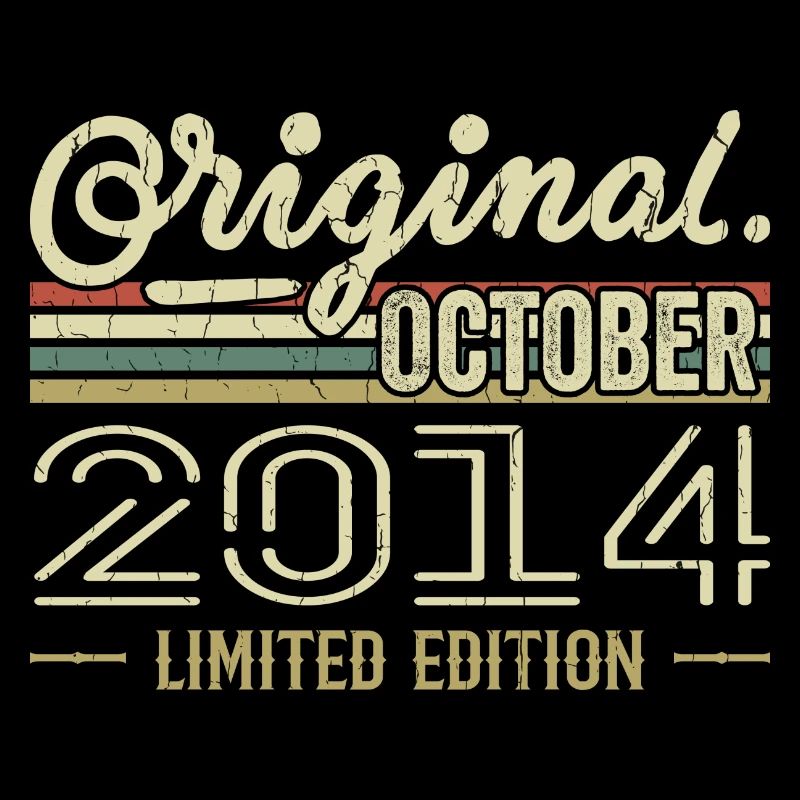 Né en Octobre 2014 Rétro Anniversaire Octobre 2014