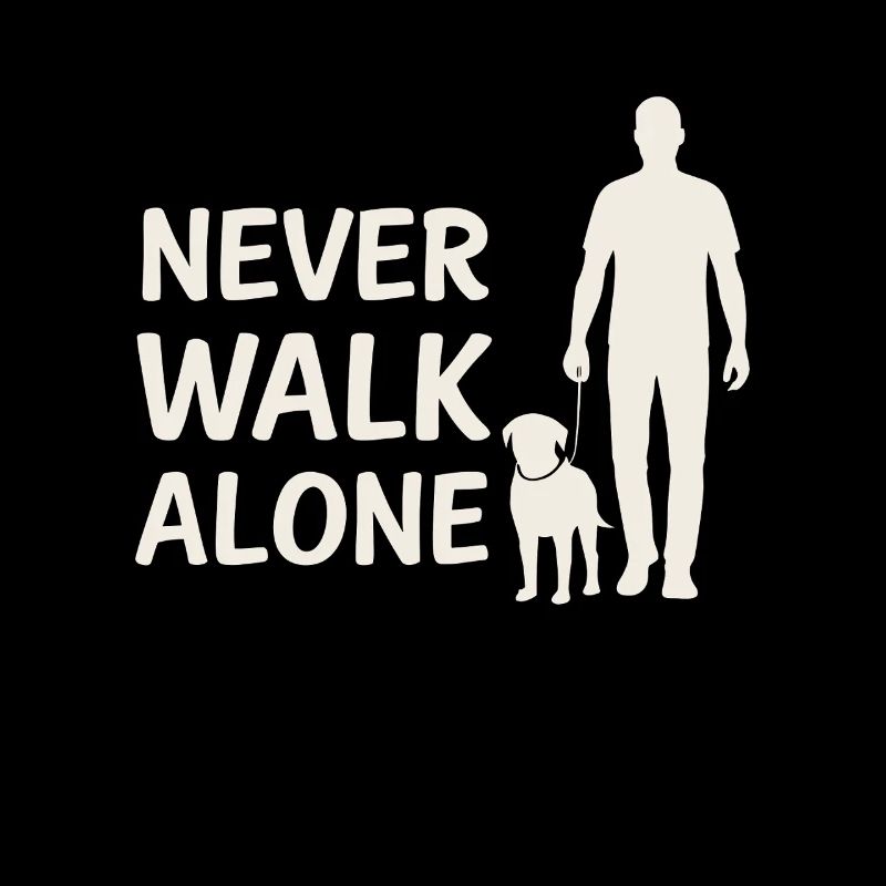 Never Walk Alone – Man with Dog Silhouette