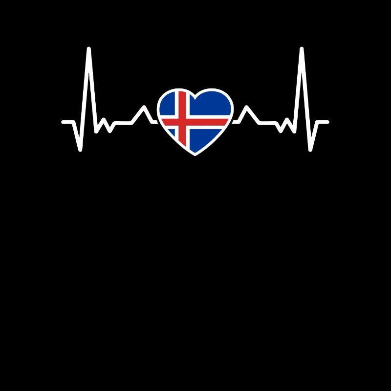Island Herzschlag Isländische Flagge Isländer