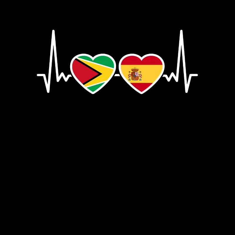 Guyane Espagne Heartbeat Flag Espagnol Guyanais