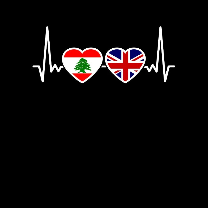 Liban Royaume-Uni Heartbeat Flag Libanais britannique