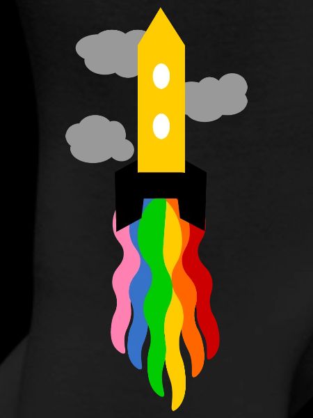 rainbow launching spaceship