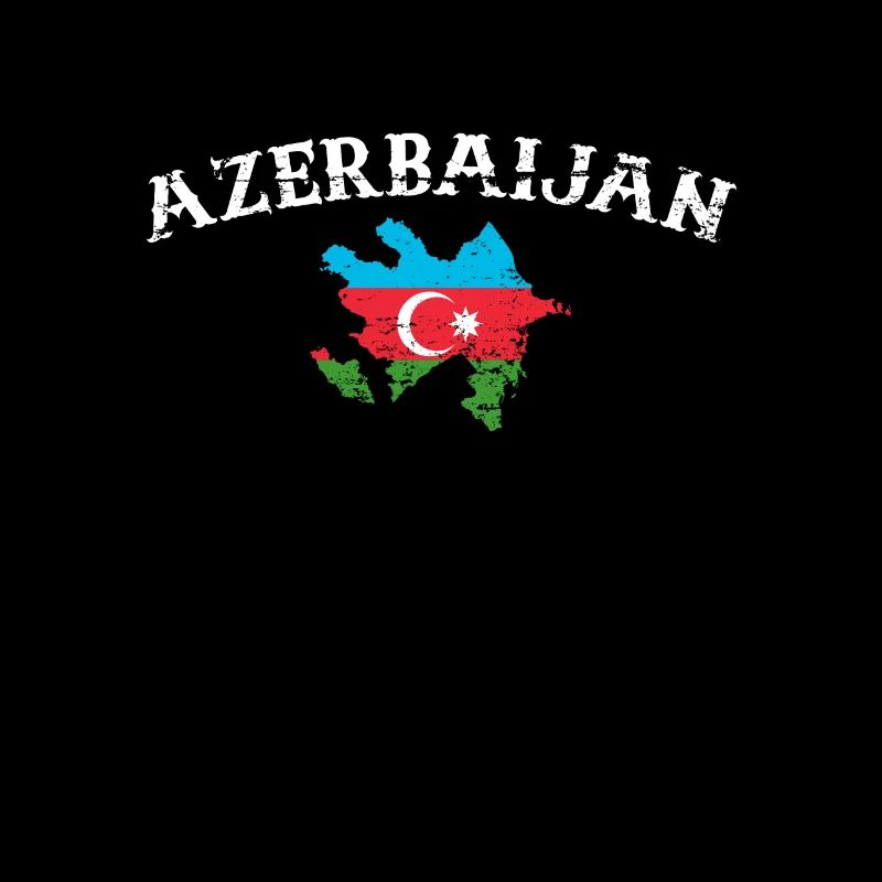 Azerbaijan Vintage Map Azerbaijan Flag