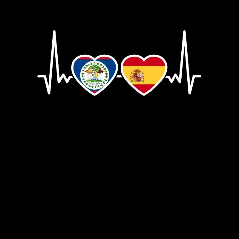 Belize Espagne Heartbeat Drapeau Belizer