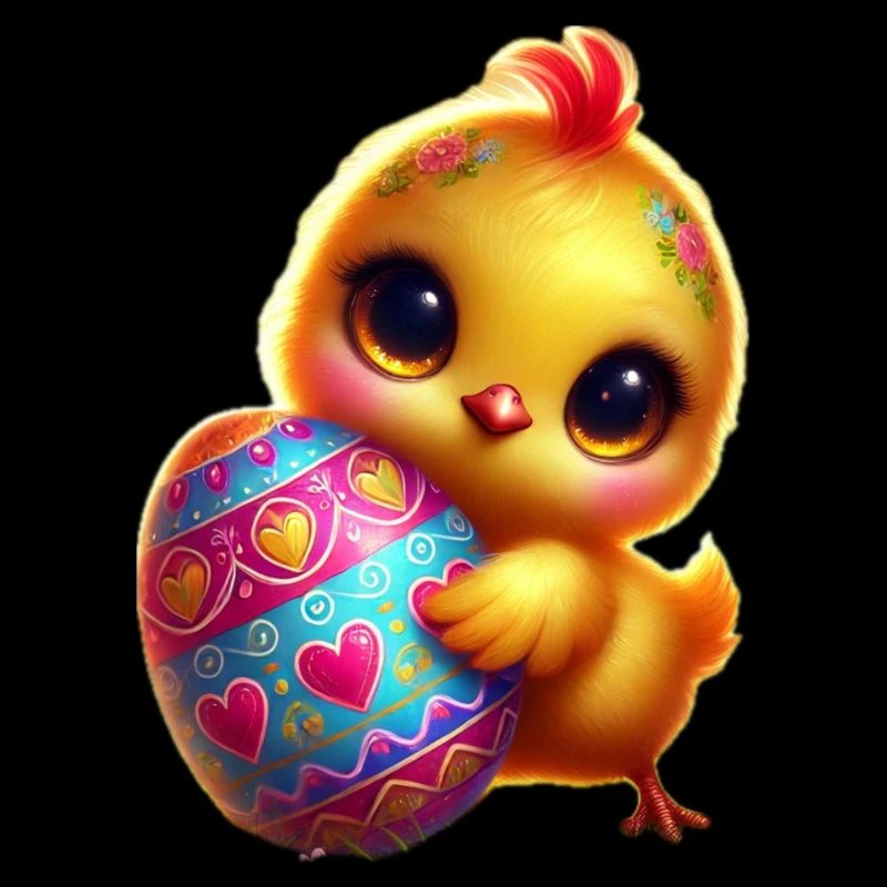 Easter chicks with egg