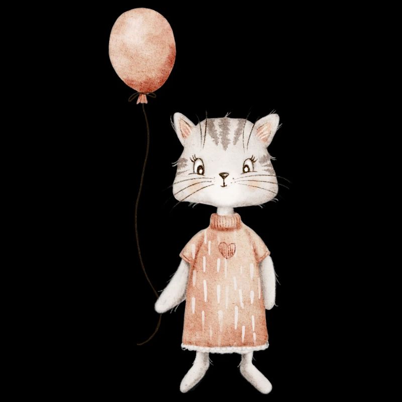Chat mignon avec ballon