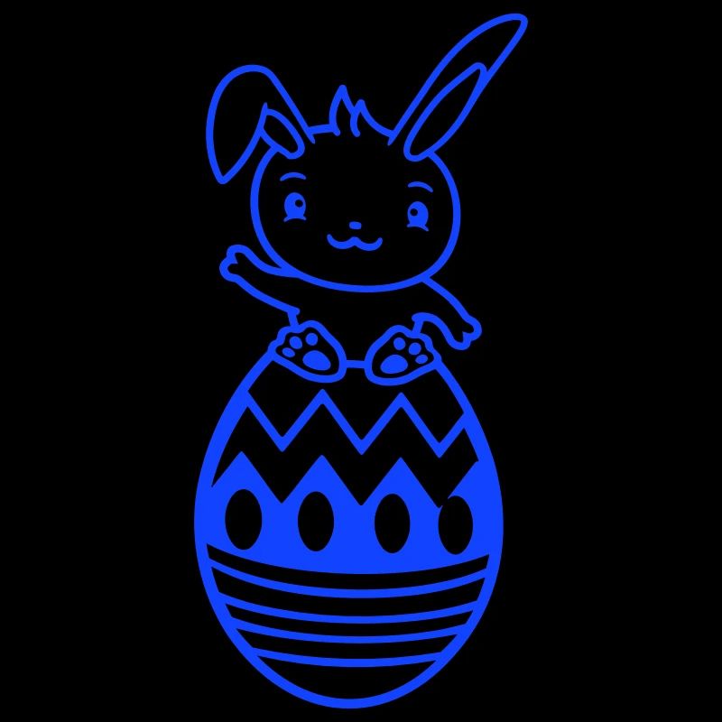 Lapin assis sur un grand œuf de Pâques géant Lapin de Pâques