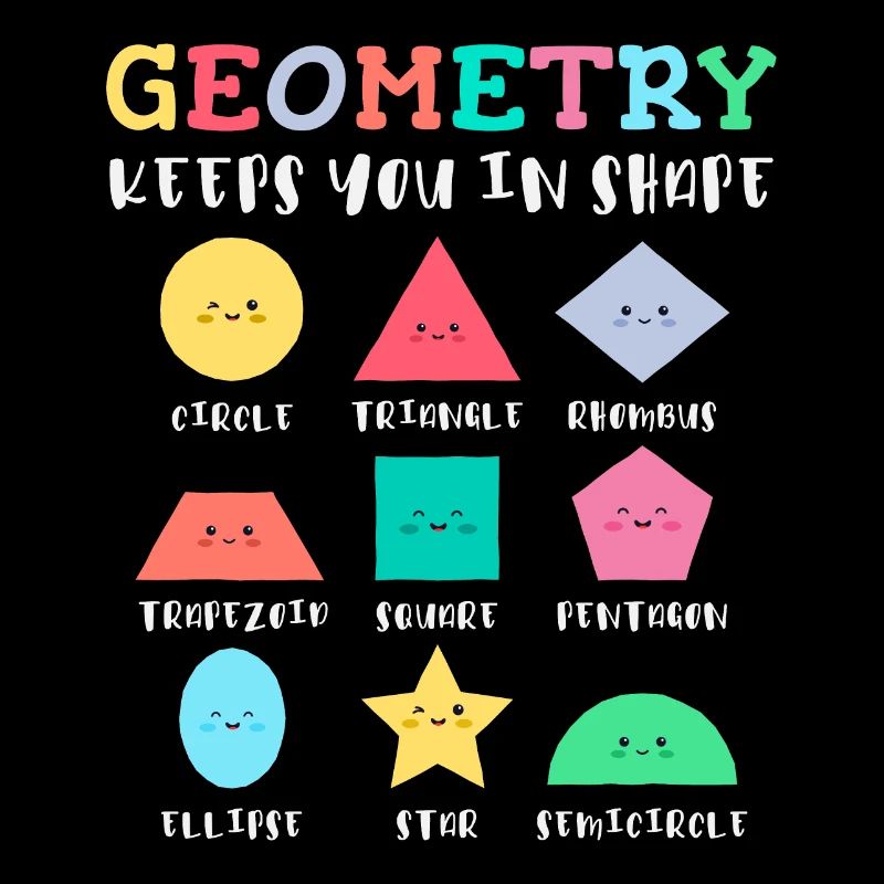 Geometrische Formen mit positiven Sprüchen