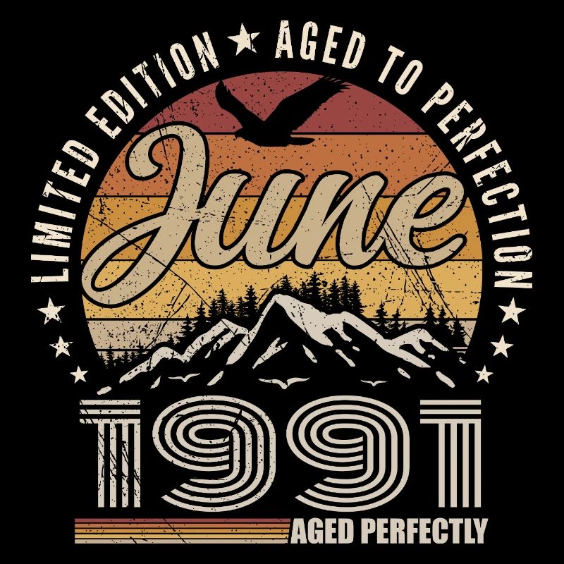 Juni 1991 Geschenk zum 34-jährigen Jubiläum Juni 1991 Retro