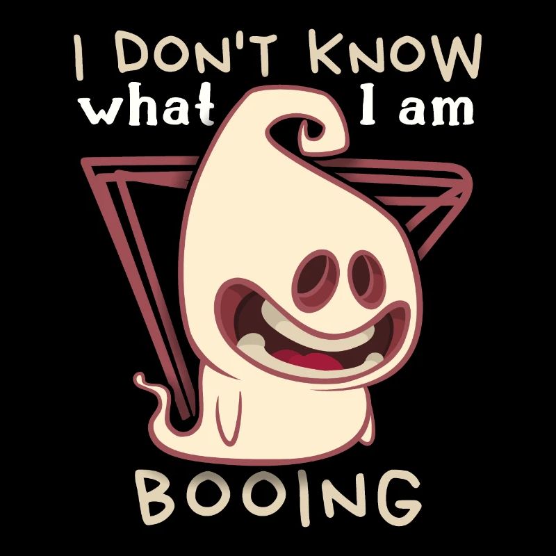 Funny ghost, boo-terror saying Halloween