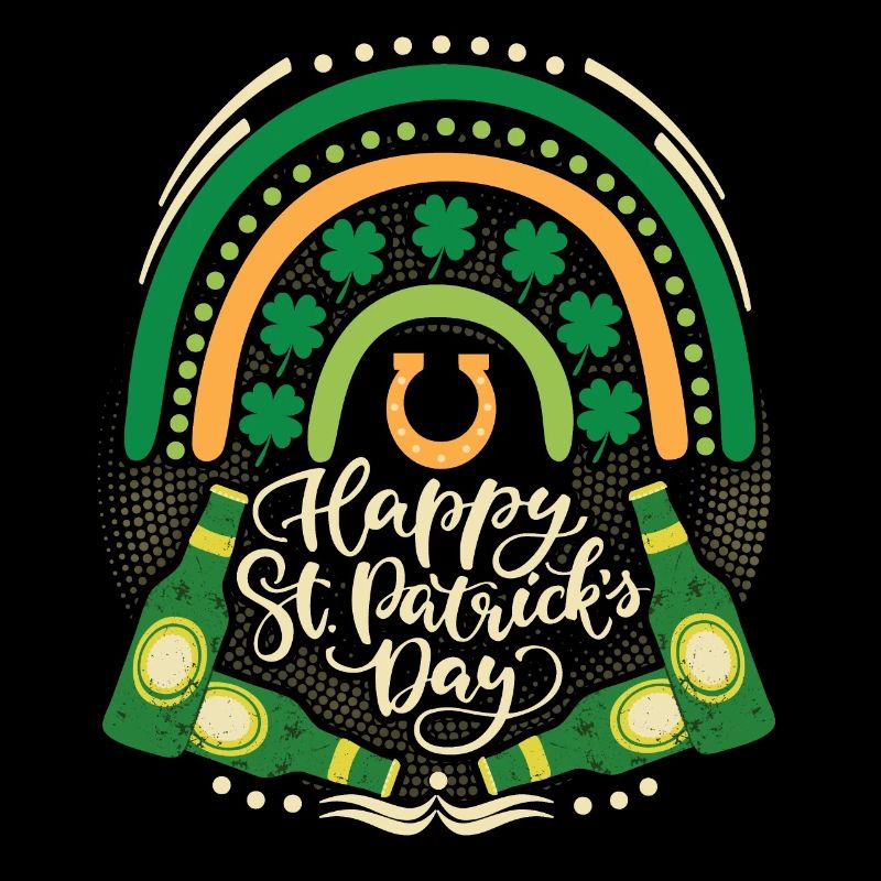 St Patricks Day Biertrinker, irisch, Regenbogen