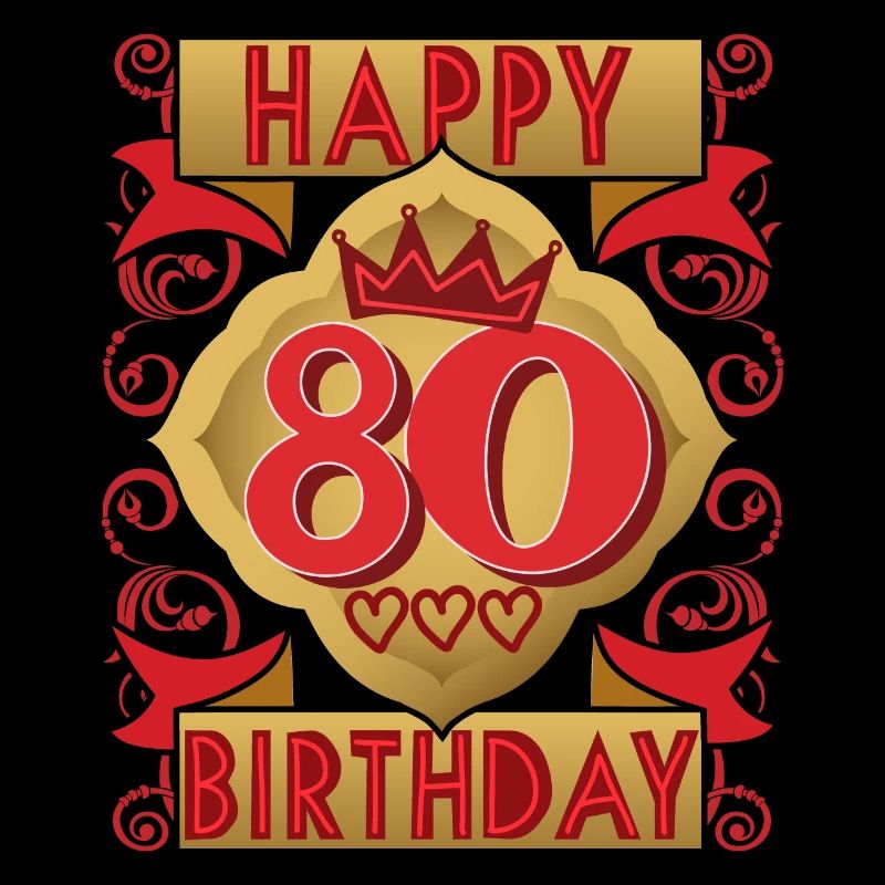80th birthday 80 years old saying, vintage design