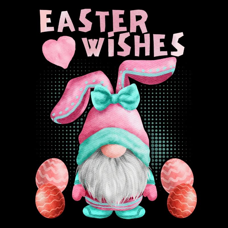 Easter, gnome dwarf with Easter egg, funny gnome