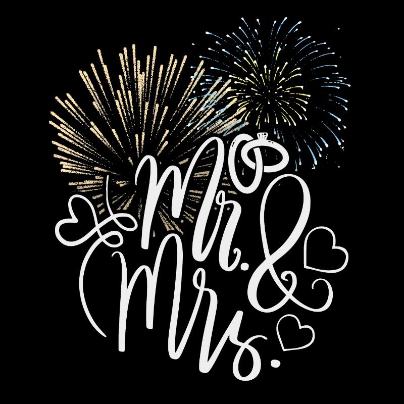M.-et-Mme, Conception de feux d’artifice, Typographie Mariage