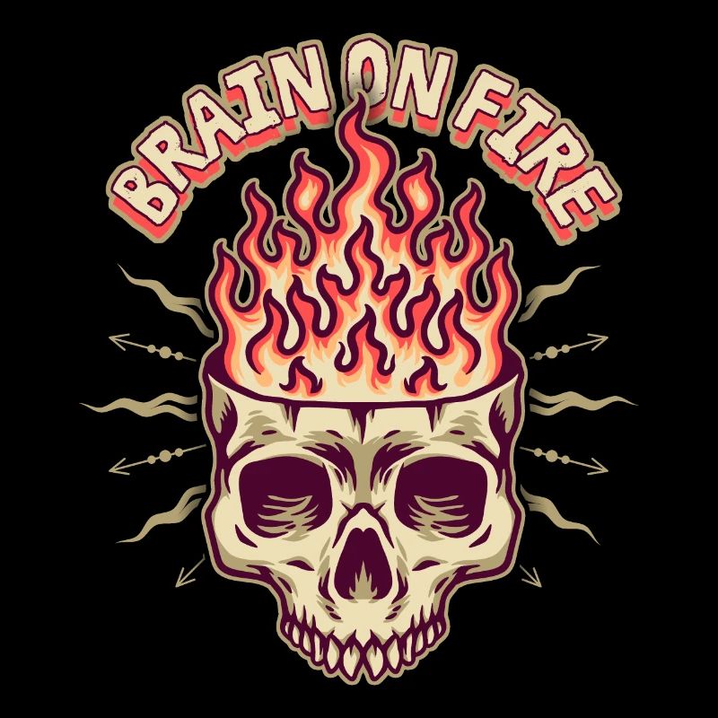 Skull Brain Funny Saying Brain-On-Fire