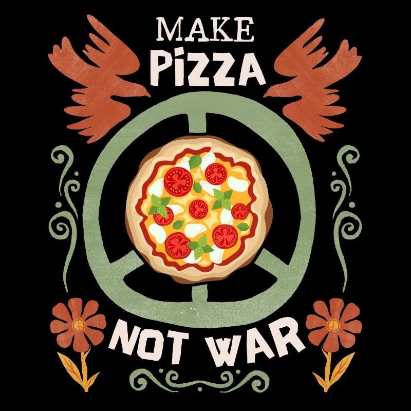 Friedenssymbol Friedenszeichen Pizza-Spruch No-War