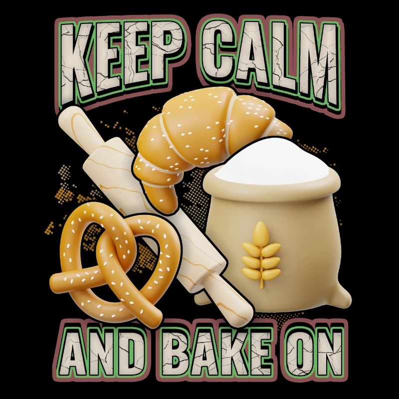 Baking bread, baker, bakery, 3d, funny saying