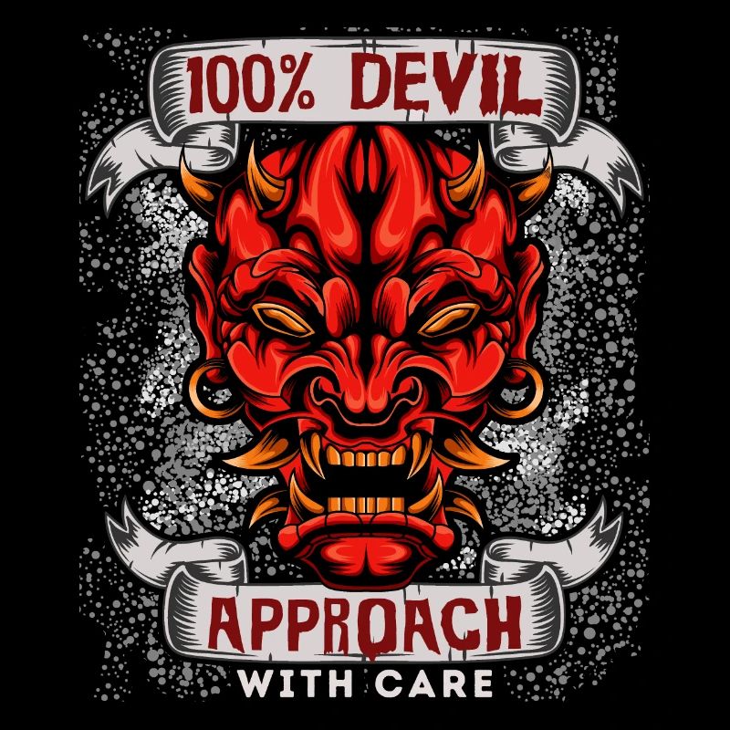 Devil Satan, funny devil saying in comic book style