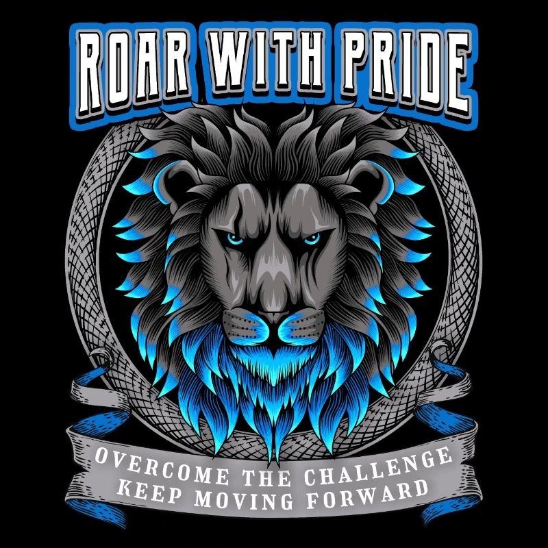 Lion Saying Roar with Pride, Lion Head