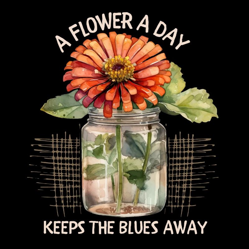 Dicton de fleur avec Zinnia, Illustration de fleur