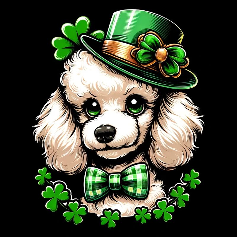 Süßer St. Patricks Day Süßer Comic Pudel