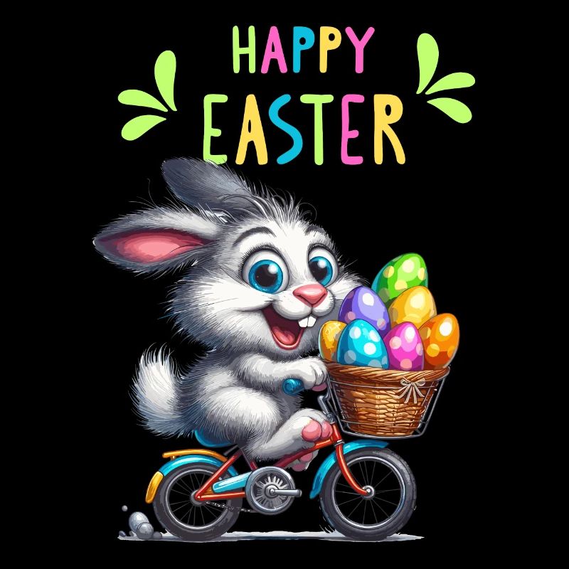 Easter Bunny Bicycle Easter Easter Eggs Funny Kids