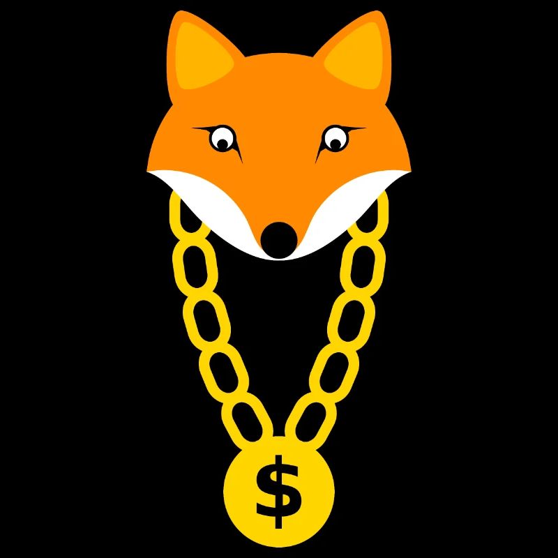 Fox with gold chain