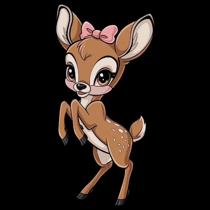 Mignon faon avec noeud