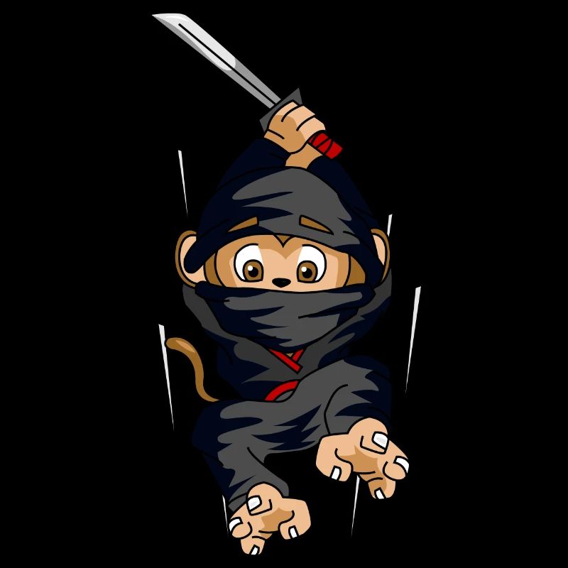 Ninja Affe Sprung Schwert Geschenk