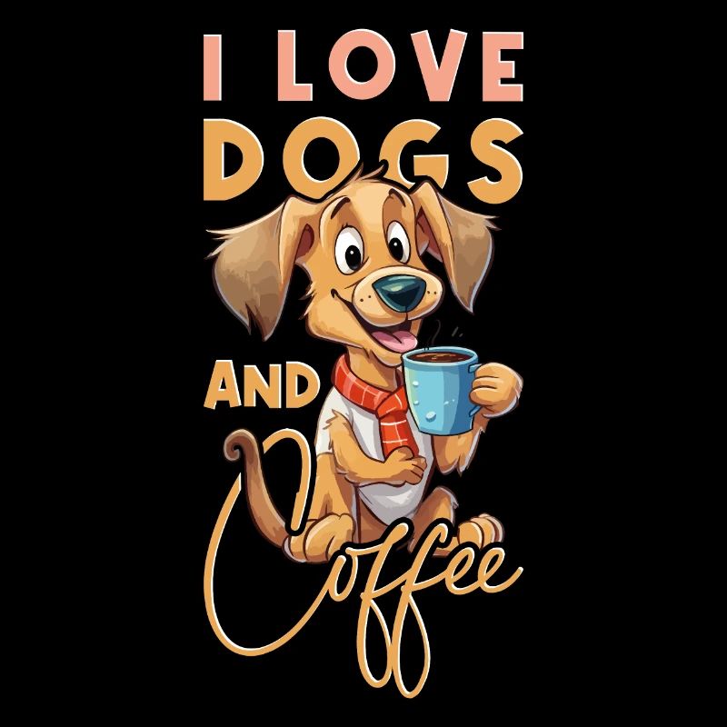 Café de chien J’aime les chiens et le café Dire drôle