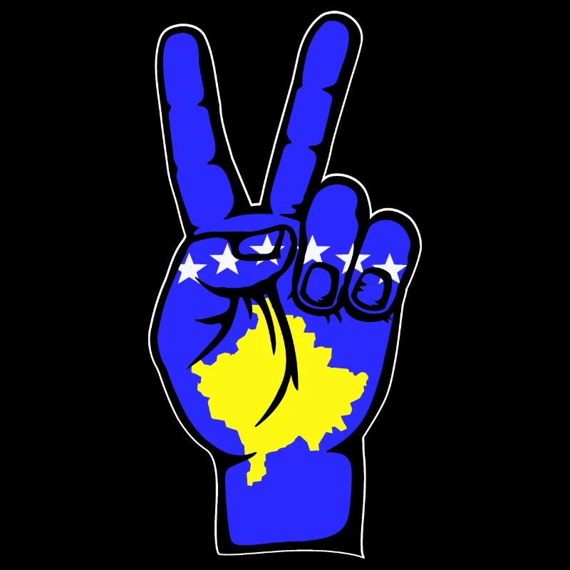 Symbole de la victoire de la paix du drapeau du Kosovo