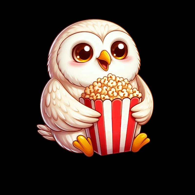 Weise Schneeeule Popcorn Kinoabend