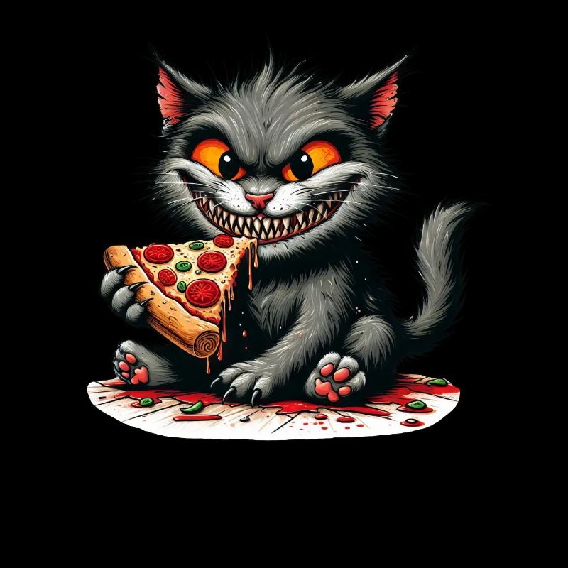 Fiese Katze Pizza Horror Sauer Mad