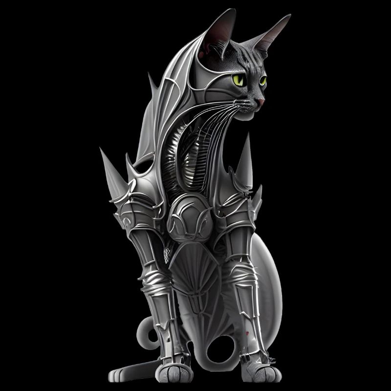 Cat in biomechanical armor