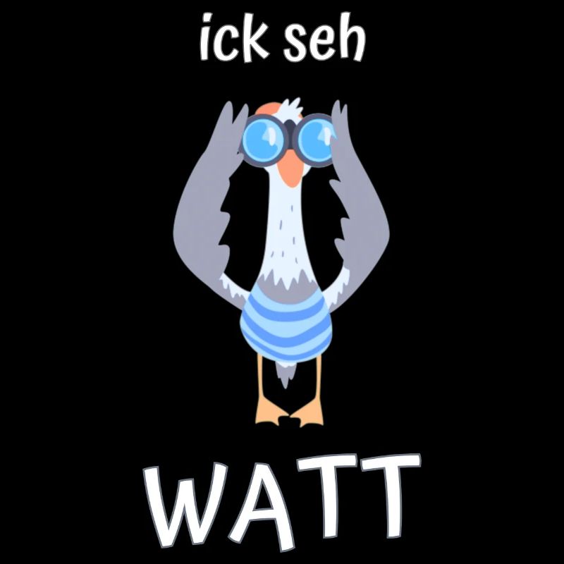 ick seh watt Möwe Fernglas