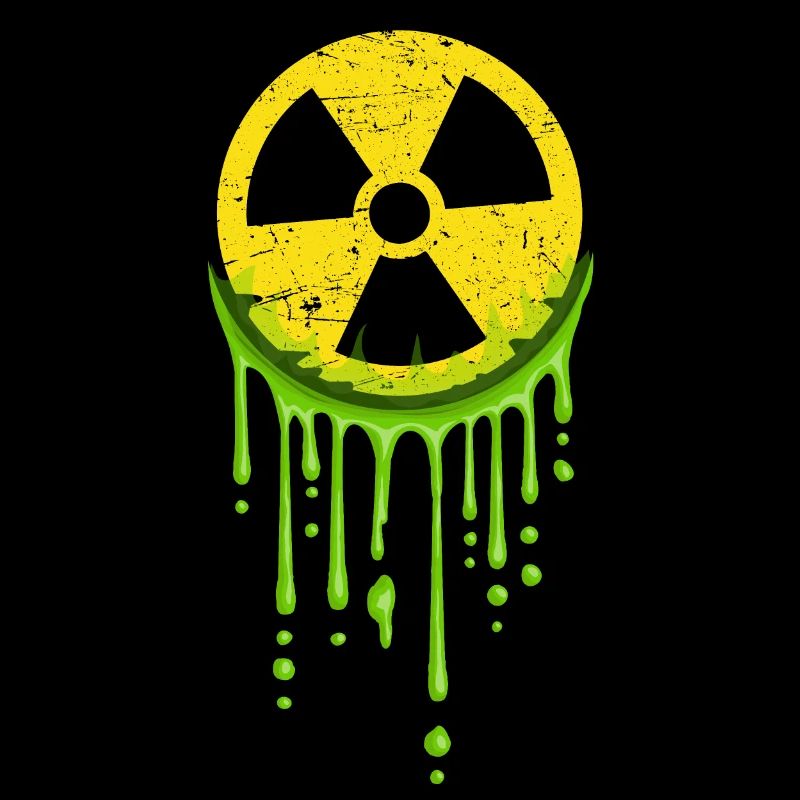 Nuclear Radioactive Symbol Warning Green Glibber