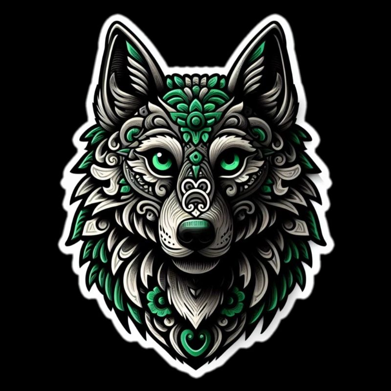 Green-White Wolf