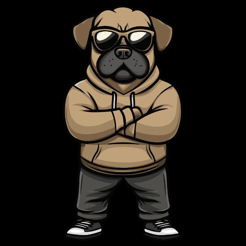 Chien bouledogue bande dessinée