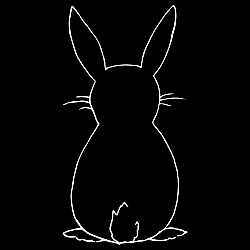 Cute Rabbit in Back View - White