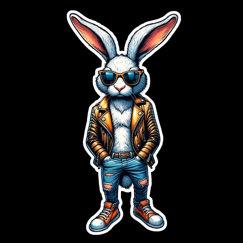 Easter bunny cool with sunglasses