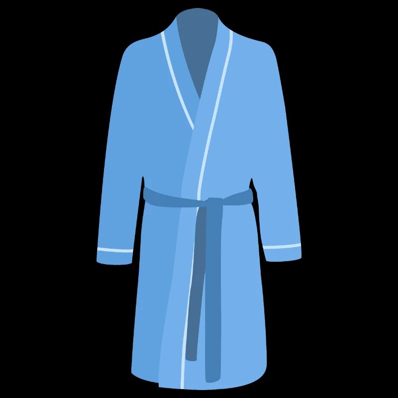 blue bathrobe