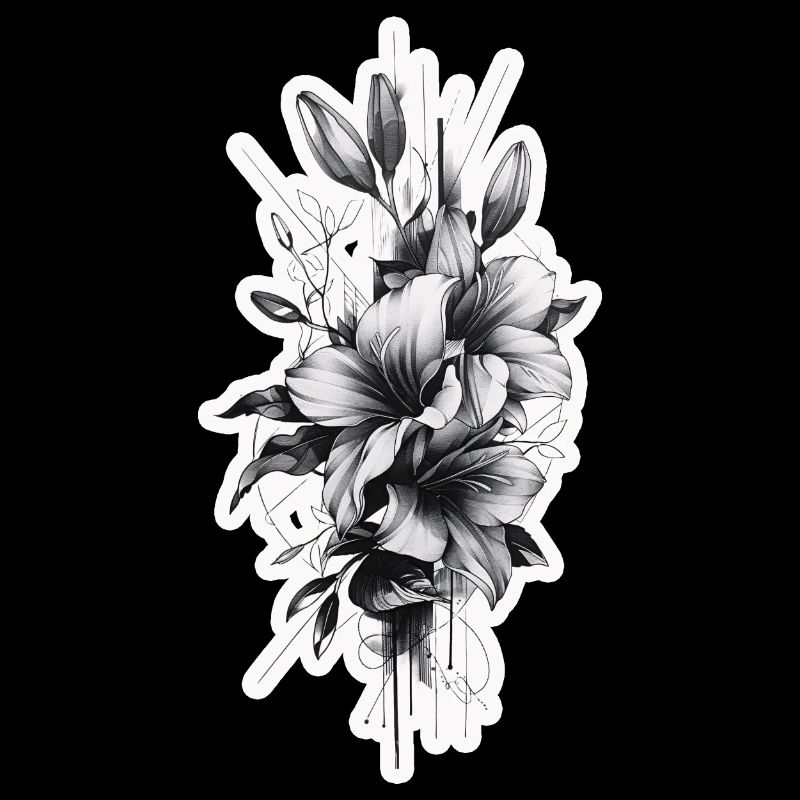 Belle composition florale de forme tribale