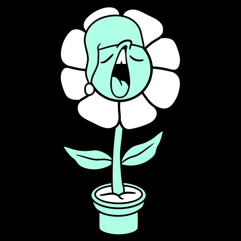 Yawning Tired Sleepy Head Flower Face Flower Pot