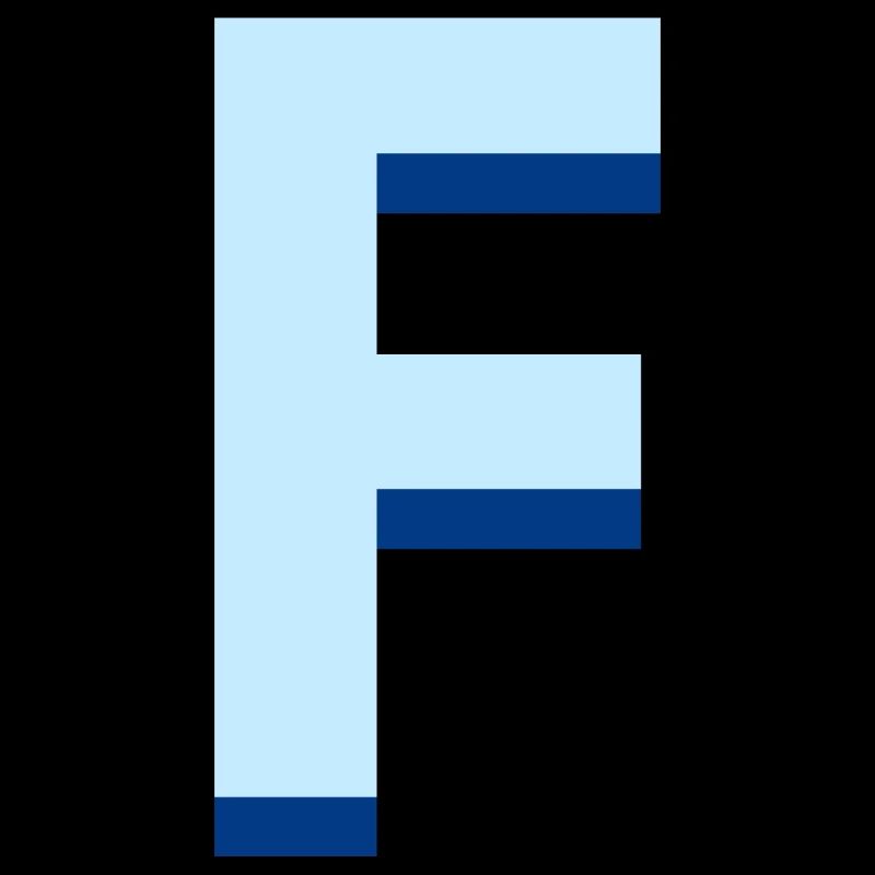 Pop und moderner blauer Buchstabe f