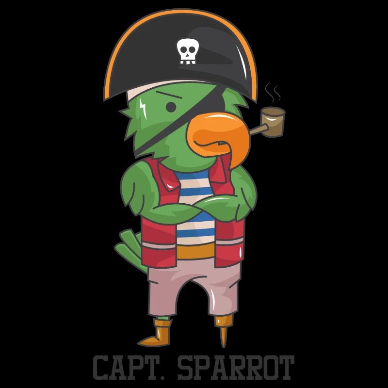 Pirate Parrot Gift Pipe Hat Skull