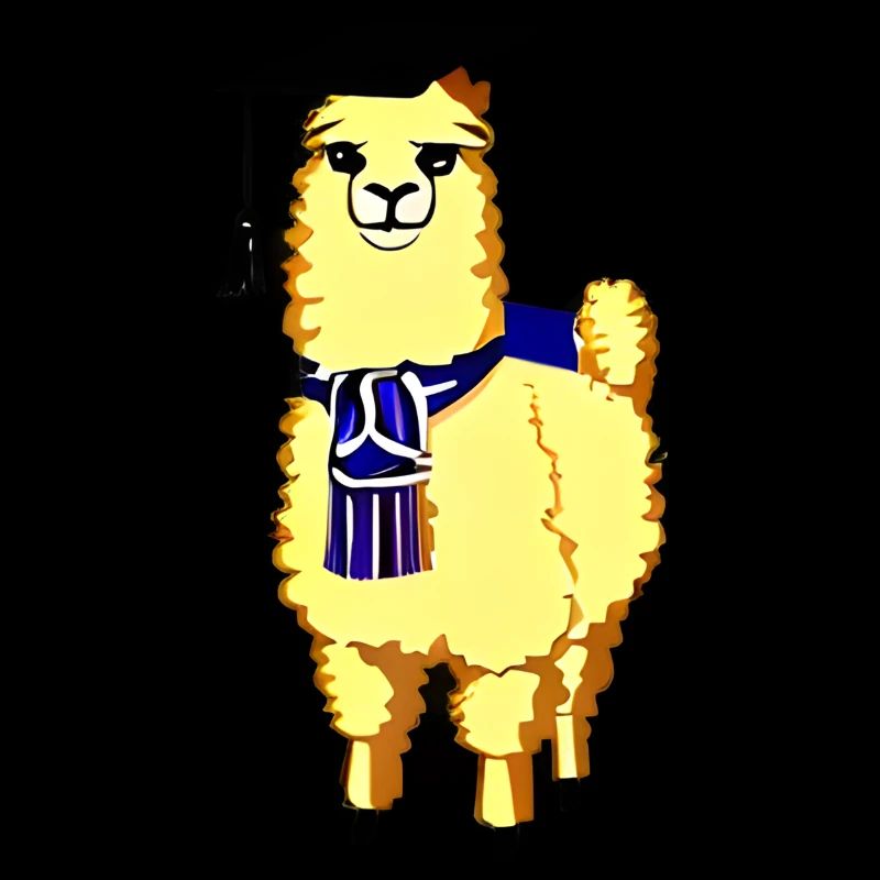 Schulabschluss Bachelor Studium Absolvent Alpaka