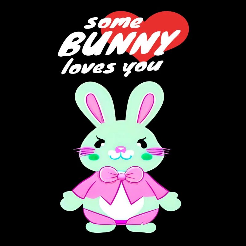 doux lapin de Pâques avec message d’amour